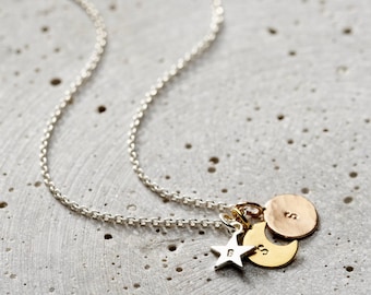 Personalised Sun Moon & Star Necklace | birthday gift | handmade | gift for women | Celestial Necklace