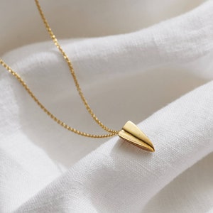 Mini Paper Plane Charm Necklace birthday gift handmade gift for women image 2