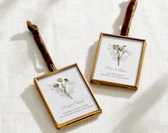 Personalised Thank You Teacher Pressed Flower Mini Frame