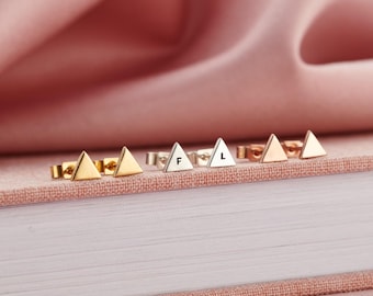 Personalised Triangle Stud Earrings
