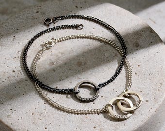 Personalised Men's Interlinking Hoops Bracelet