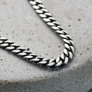 Men's Silver Curb Chain Bracelet birthday gift gifts for men men's bracelet gifts for him image 3