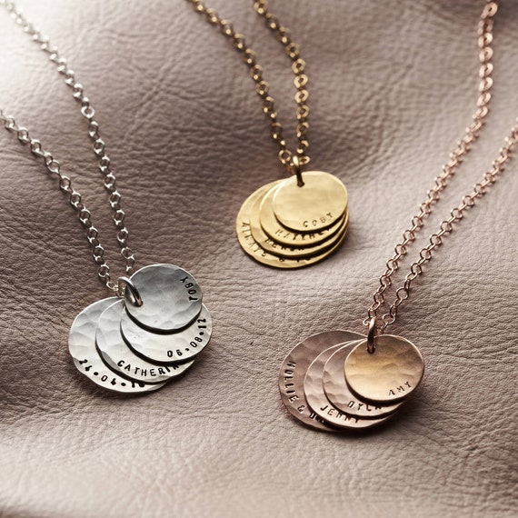 Personalised disc 2024 necklace silver