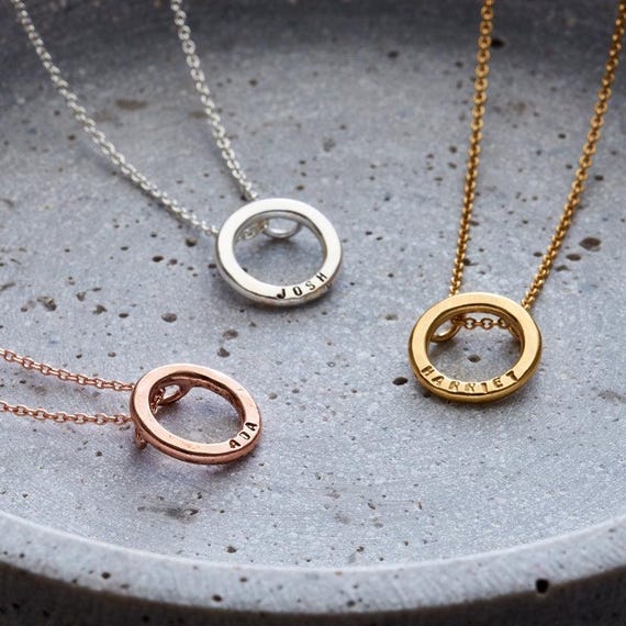 Buy Personalised Small Hoop Necklace Birthday Gift Handmade