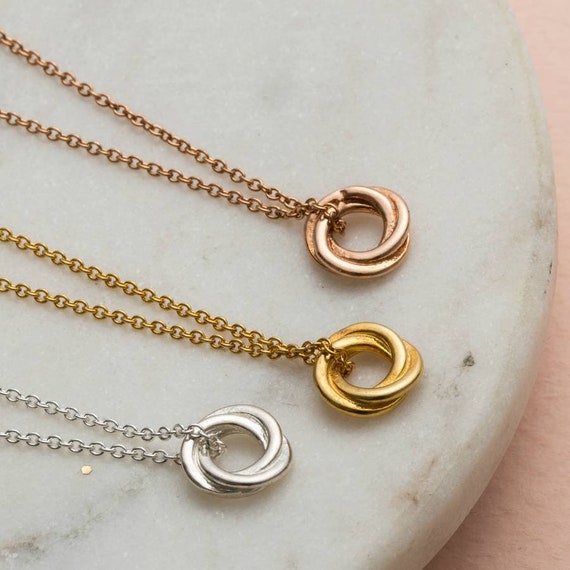 Russian Ring Necklace with 2 Rings - Rose Gold Plated | Forever My