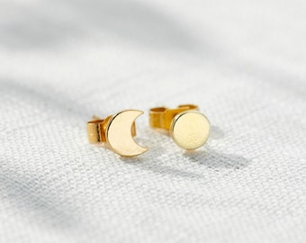 Sun & Moon Stud Earrings