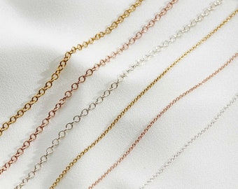 Trace Chains, Sterling silver chain, 18ct yellow gold plated chain, Rose gold chain, Trace chain for pendants, fine trace chain,