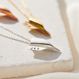 Personalised Paper Plane Necklace | First Anniversary gift | handmade | gift for women