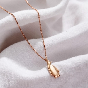 Soulmate Penguin Charm Necklace | Sterling Silver Penguin Pendant | Anniversary gift for her