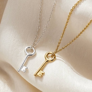 Key Charm Necklace | Silver Key charm | Handmade gift for her