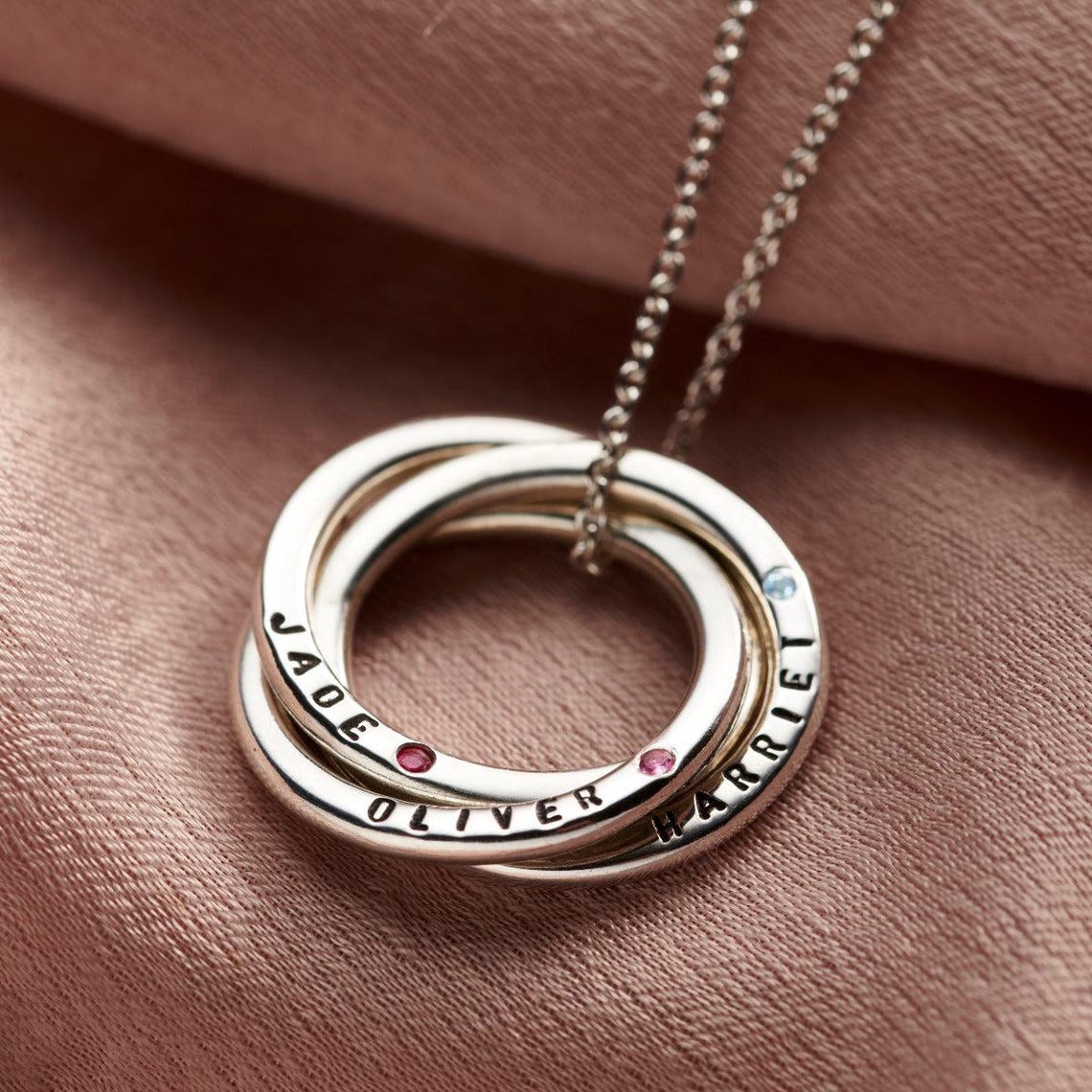 Personalized Sterling Silver Russian Ring Necklace | Handmade ...