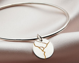 Personalised Kintsugi Disc Bangle