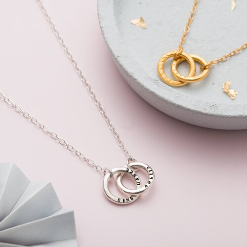 Personalised Double Hoop Names Necklace 