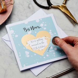 Carte à gratter personnalisée Wedding Heart|   | cadeau d’anniversaire parfait | | faits à la main cadeau pour les femmes