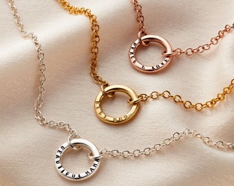 Personalised Mini Message Bracelet | Handmade Bracelet gift for her | Circle Charm Bracelet | Sterling Silver Bracelet