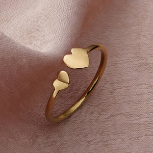 Personalised Heart Open Ring birthday gift handmade gift for women image 3