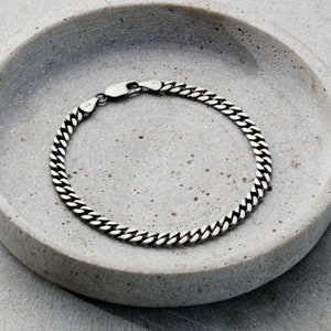 Men's Silver Curb Chain Bracelet birthday gift gifts for men men's bracelet gifts for him image 2