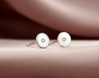 Circle Diamond Stud Earrings | Luxury studs for her