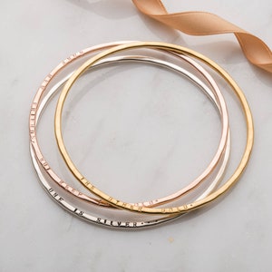 Personalised Tricolore Bangle Set | birthday gift | handmade | gift for women