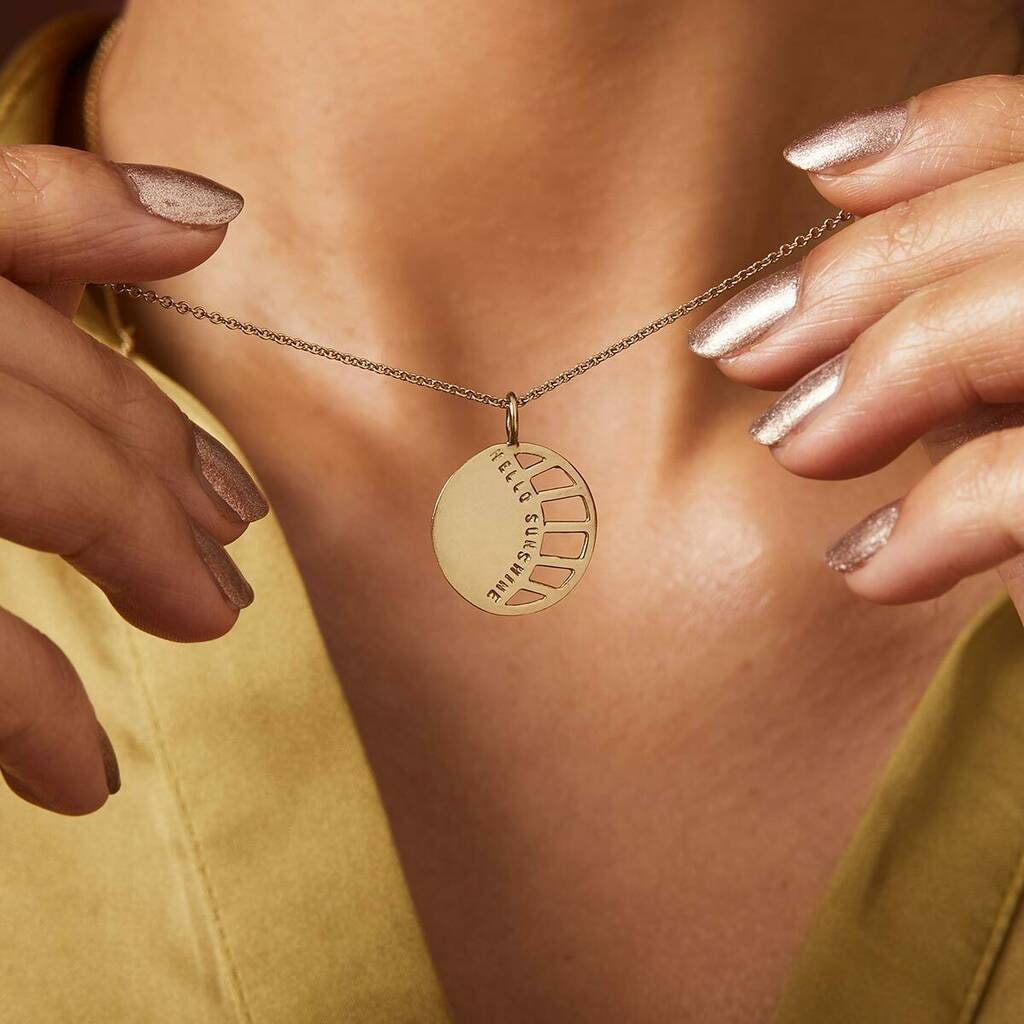 Personalised Large Sunburst Necklace 