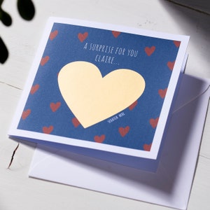 Carte à gratter Love Hearts personnalisée