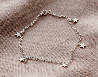 Personalised Star Station Anklet | birthday gift for women | handmade celestial inspired bracelet