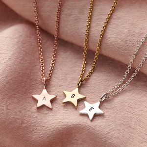 Personalized Sterling Silver Star Necklace: Hand Stamped Charm