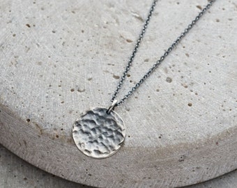 Men's Personalised Textured Disc Necklace | birthday gift | handmade | gift for men