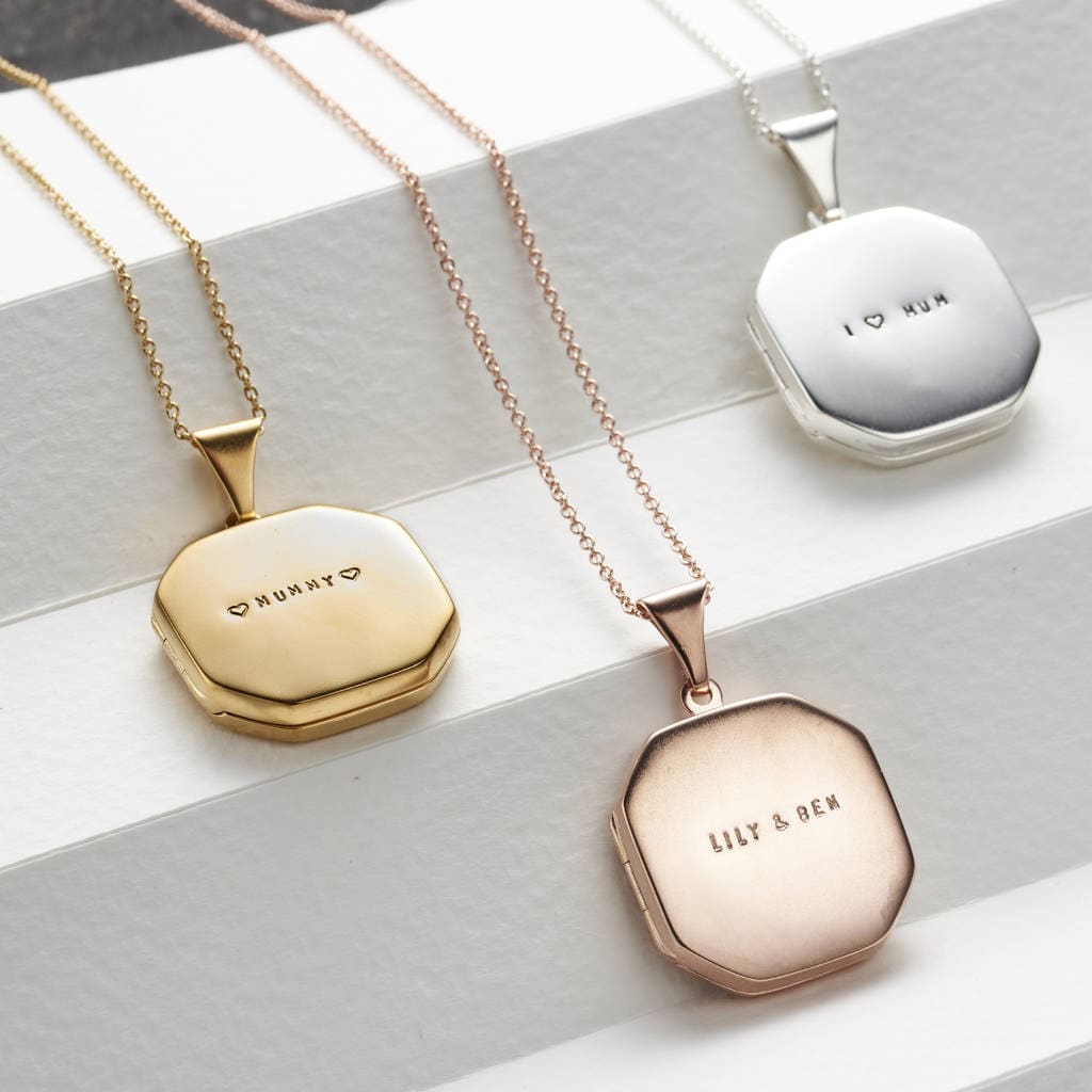 Square on sale locket necklace