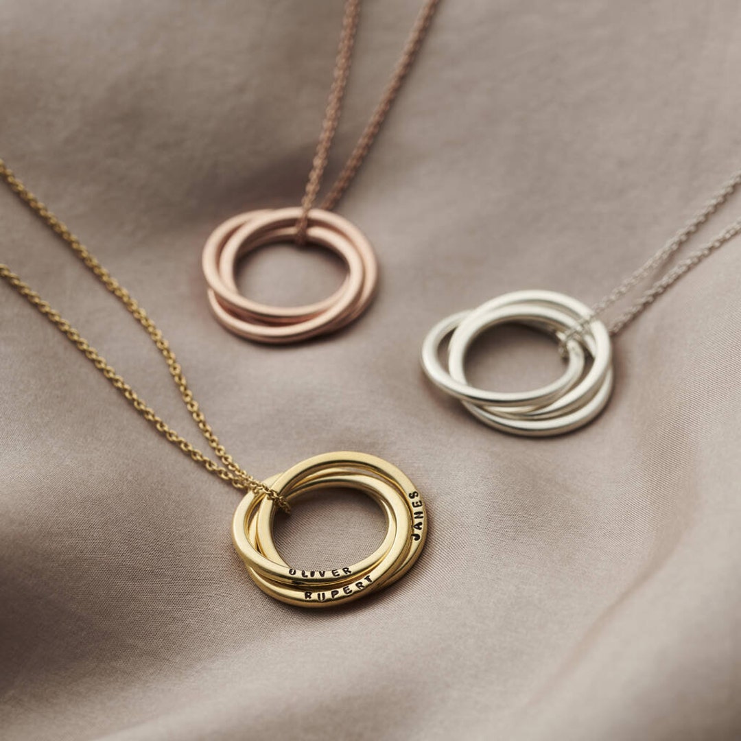 Yellow Gold Plated Micro Russian Ring Necklace | Posh Totty Designs | Wolf  & Badger