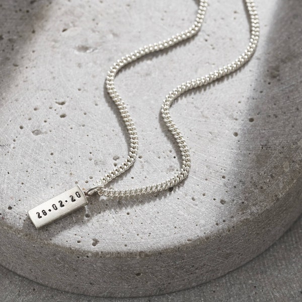 Personalised Men's Luxury Silver Tag Necklace  | perfect birthday gift | handmade | great gift for men