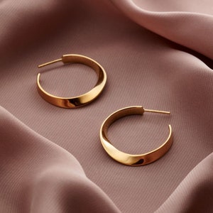 Twisted Ribbon Open Hoop Earrings perfect for wedding Mother's Day jewellery image 1
