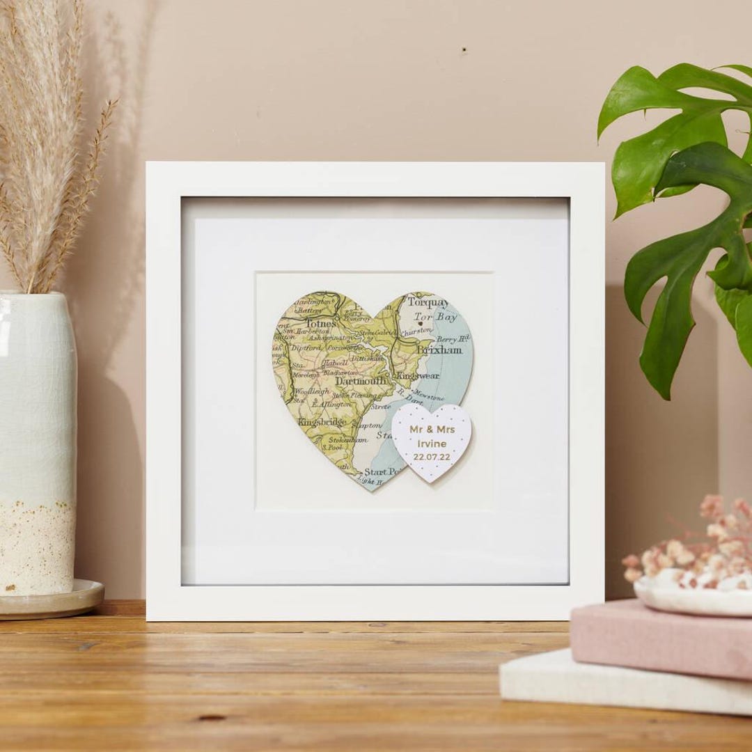 Heart Map Frame Personalized Map Heart Picture Frame: Handmade Location Gift - Etsy
