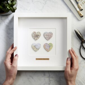 Personalisiertes Vier Herzen Karte Bild| perfektes Geburtstagsgeschenk | handgemachte | Geschenk für Frauen
