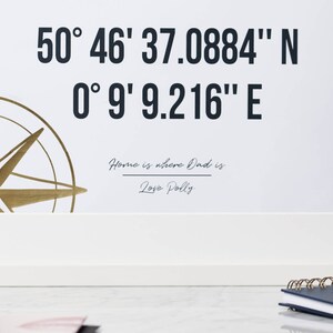 Personalised Gold Foil Coordinates Framed Print birthday gift handmade gift for women image 2
