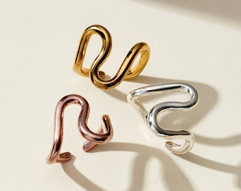 Squiggle Open Ring | Sterling Silver | Handmade Ring