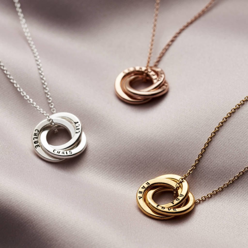Personalized Russian Ring Necklace [2,3,4,5 Rings] | FARUZO
