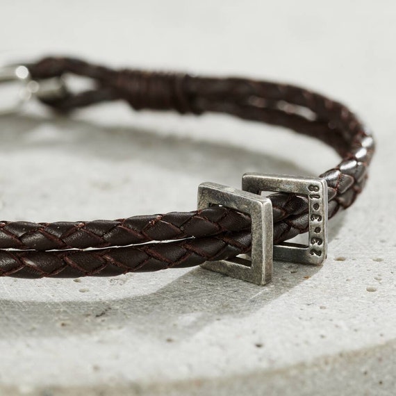 Silver square shop charm bracelet