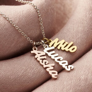 Mixed Gold Plated Family Name Charm Necklace image 2