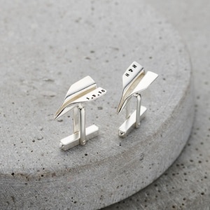 Gemelli personalizzati con aereo di carta / regalo di compleanno / fatti a mano / regalo della moglie / regalo perfetto per lo sposo