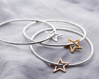 Personalised Star Bangle | birthday gift | handmade | gift for women