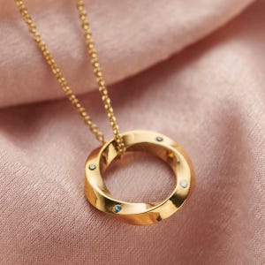 Personalised Birthstone Mobius Necklace | Birthday | Handmade | Anniversary