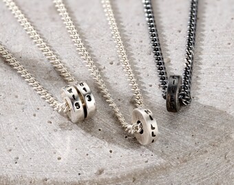 Mens Personalised Mini Spinning Disc Necklace