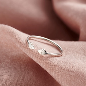Bague ouverte Share A Hug | Bague caritative | Bague ouverte en argent sterling | Fait main