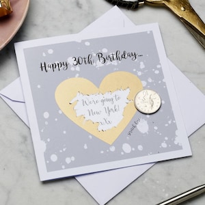 Carte à gratter personnalisée Birthday Heart|   | cadeau d’anniversaire | | faits à la main cadeau pour les femmes