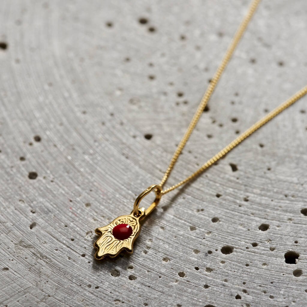 9ct gold hamsa necklace deals