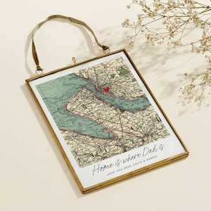 Personalisierte Karte Drucken | Vatertags Geschenk | Hand genäht Kunst