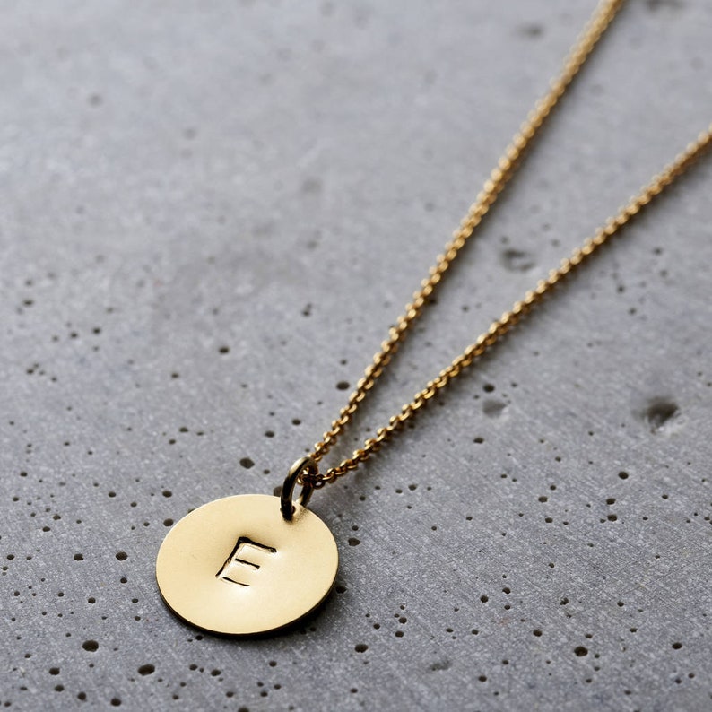 Personalised Initial Disc Necklace Birthday Gift Handmade Etsy
