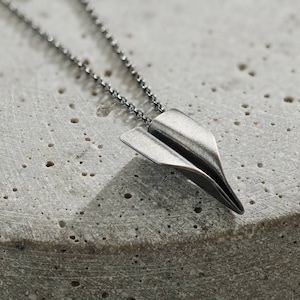 Men’s Personalised Paper Plane Necklace | Anniversary gift | handmade | gift for men