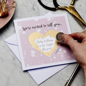 Carte à gratter personnalisée d’annonce de bébé|   | cadeau d’anniversaire | | faits à la main cadeau pour les femmes